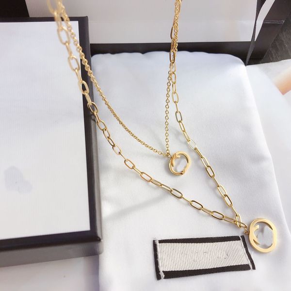 luxury designer letter pendant necklaces choker chain double layer 18k gold plated sweater necklace for women wedding party jewelry accessor, Silver
luxury designer letter pendant necklaces choker chain double layer 18k gold plated sweater necklace for women wedding party jewelry accessor, Silver