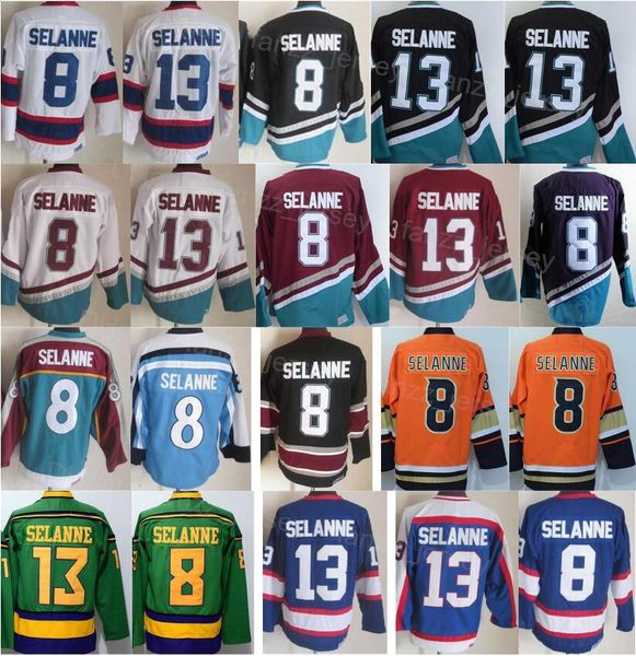 men ice hockey vintage 13 8 teemu selanne retro jersey home away black white blue green orange red mighty purple for sport fans embroidery a, Black;red
men ice hockey vintage 13 8 teemu selanne retro jersey home away black white blue green orange red mighty purple for sport fans embroidery a, Black;red