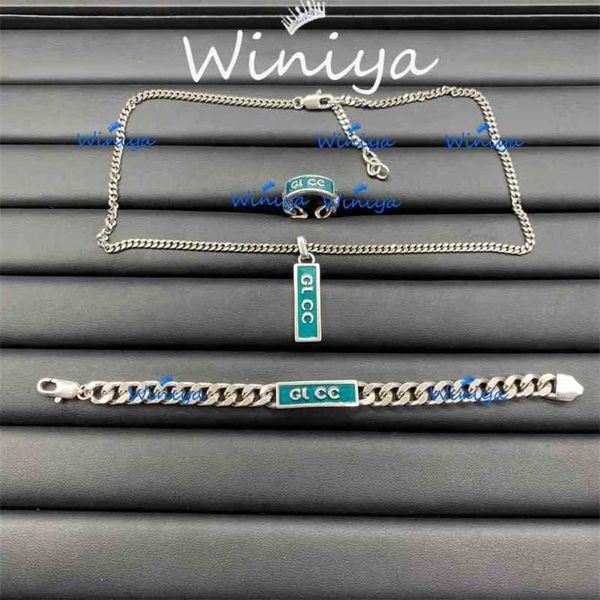 2023 designer new family necklace gujia enamel letter personalized clavicle chain bracelet opening ring wind jewelry, Silver
2023 designer new family necklace gujia enamel letter personalized clavicle chain bracelet opening ring wind jewelry, Silver