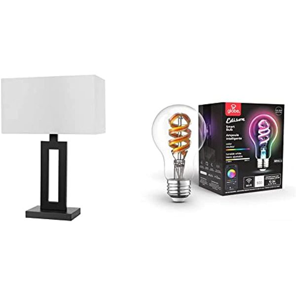 globe electric 67045 20" matte black table lamp 35850 wi-fi smart 7w (40w equivalent) multicolor changing rgb tunable white clear led l
globe electric 67045 20" matte black table lamp 35850 wi-fi smart 7w (40w equivalent) multicolor changing rgb tunable white clear led l