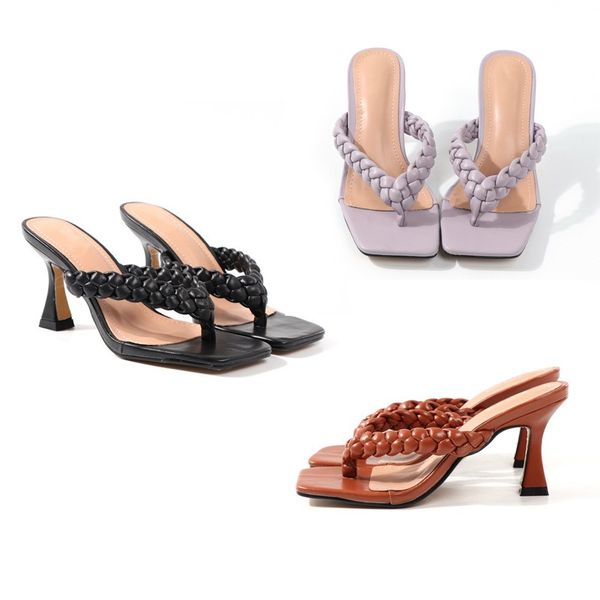 designer women fashion sandals leather color dancing shoes new high-heeled shoes cool single high-heeled slippers woven with outside wear sl, Black
designer women fashion sandals leather color dancing shoes new high-heeled shoes cool single high-heeled slippers woven with outside wear sl, Black