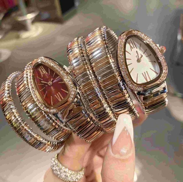 luxury designer watches watch for woman serpentine diamonds internal memory spring material, Slivery;brown
luxury designer watches watch for woman serpentine diamonds internal memory spring material, Slivery;brown