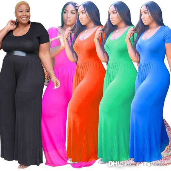 2023 designer women jumpsuits plus size 4xl 5xl new solid color wide leg short sleeve bodysuit fashion casual rompers, Black
2023 designer women jumpsuits plus size 4xl 5xl new solid color wide leg short sleeve bodysuit fashion casual rompers, Black