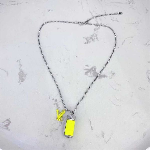 2023 designer new v home fluorescent yellow necklace fashion cylindrical perfume bottle silver sweater chain girl, Black
2023 designer new v home fluorescent yellow necklace fashion cylindrical perfume bottle silver sweater chain girl, Black