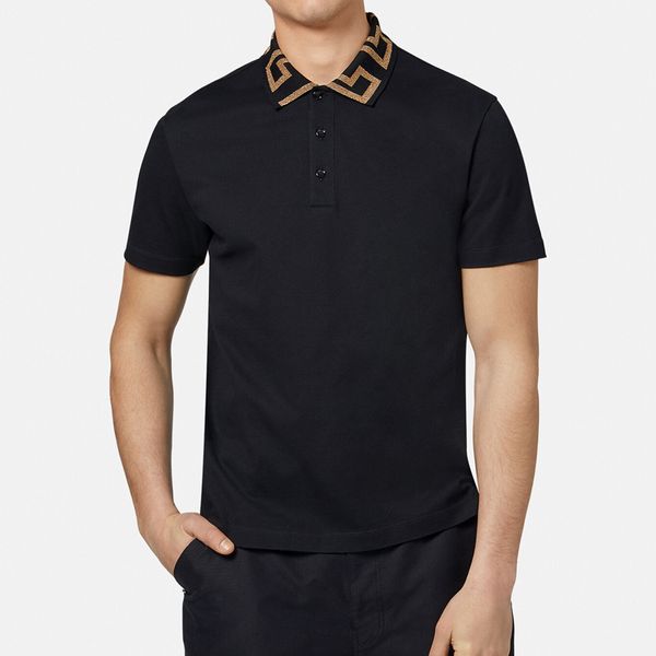 

2023 mens stylist polo shirts luxury italian men's polos designer clothing short sleeves fashion summer t-shirts shirt vercace shirt h, White;black