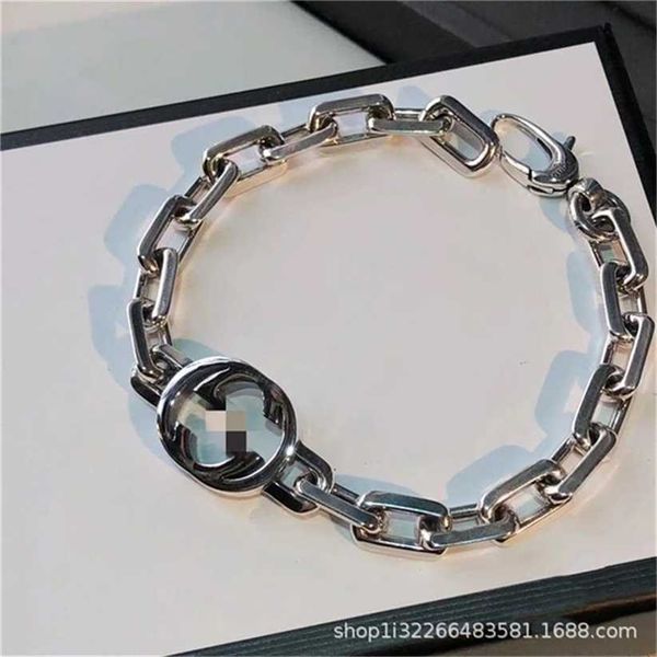 2023 designer new fashion jewelry gujia 925 big double interlocking bracelet thai silver simple old fashion men's and women's love, Black
2023 designer new fashion jewelry gujia 925 big double interlocking bracelet thai silver simple old fashion men's and women's love, Black