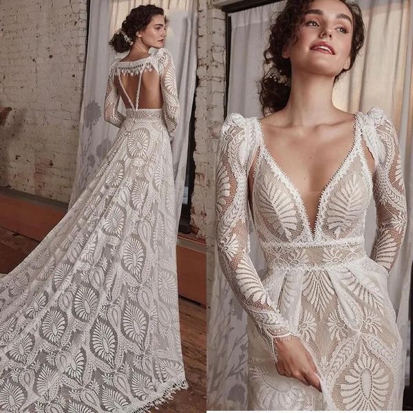 2023 bohemian lace wedding dress with detachable long sleeves spaghetti backless long beach bridal gowns empire waist a-line boho bride dres, White
2023 bohemian lace wedding dress with detachable long sleeves spaghetti backless long beach bridal gowns empire waist a-line boho bride dres, White