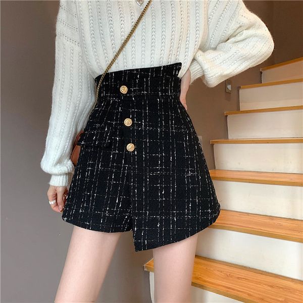 women s shorts autumn winter classic woolen style plaid a line mini 2xl elegant irregular high waist skirt 230317, White;black
women s shorts autumn winter classic woolen style plaid a line mini 2xl elegant irregular high waist skirt 230317, White;black