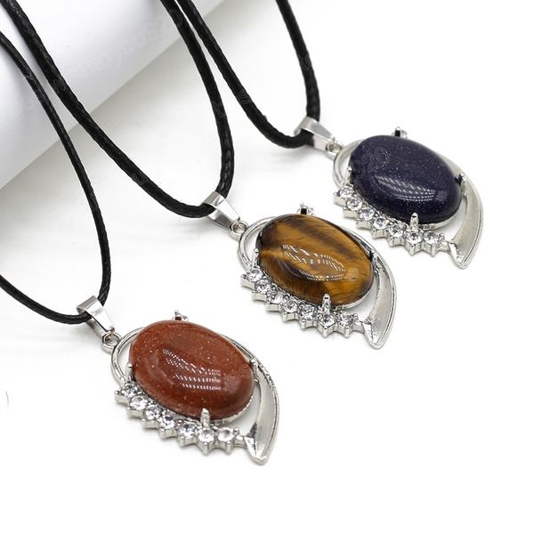 natural stone oval pendant necklace opal rose quartz tiger eye rope chain healing crystals stone necklace for women jewelry, Silver
natural stone oval pendant necklace opal rose quartz tiger eye rope chain healing crystals stone necklace for women jewelry, Silver