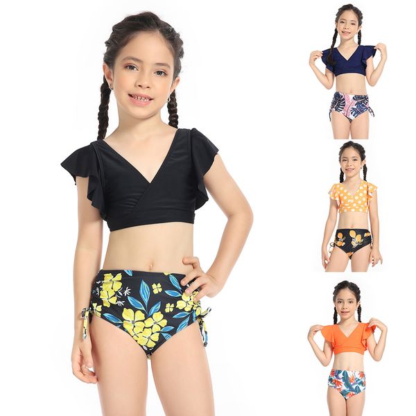 2023 new girls' sleeveless bikini swimwear children's custom printed swimwear, White;black
2023 new girls' sleeveless bikini swimwear children's custom printed swimwear, White;black