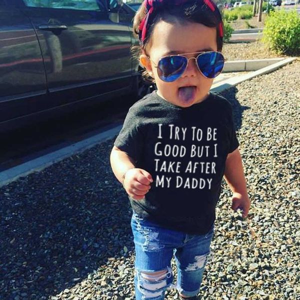 t-shirts summer funny kids t shirt i try to be good but i take after my daddy letters print children clothes casual toddler boy girl tees w0, Blue
t-shirts summer funny kids t shirt i try to be good but i take after my daddy letters print children clothes casual toddler boy girl tees w0, Blue