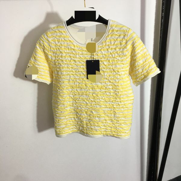 300 2023 runway spring women's sweaters brand same style t shirt cotton short sleeve black yellow pullover fashion clothes womens meiyi, White;black
300 2023 runway spring women's sweaters brand same style t shirt cotton short sleeve black yellow pullover fashion clothes womens meiyi, White;black