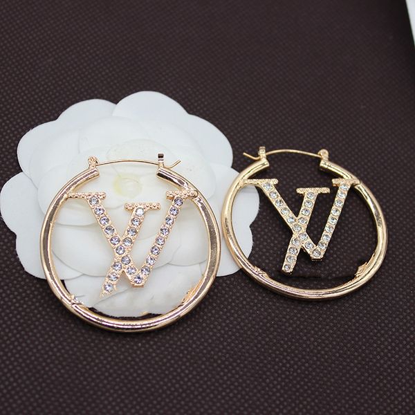 women hoops earrings fashion womens big circle simple earring jewelry s designer crystal earrings letter stud earring wholesale, Golden;silver
women hoops earrings fashion womens big circle simple earring jewelry s designer crystal earrings letter stud earring wholesale, Golden;silver