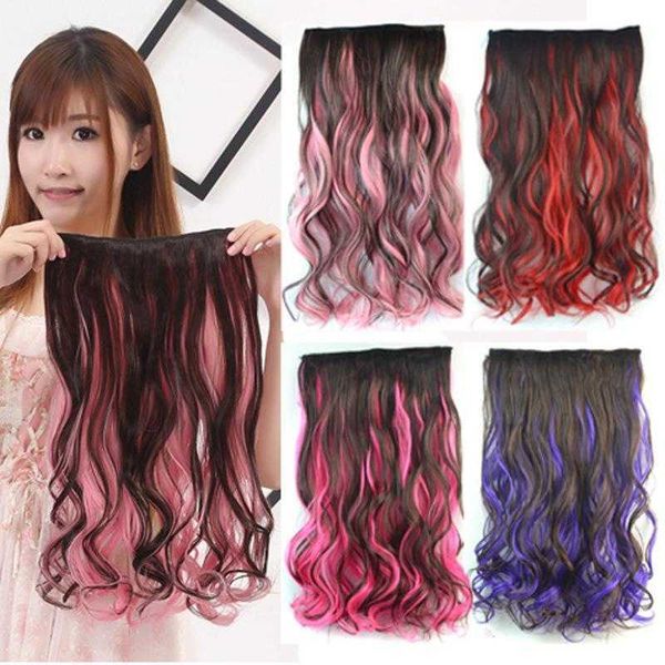 female piece color highlight big wave long curly hair five card set, Black;brown
female piece color highlight big wave long curly hair five card set, Black;brown