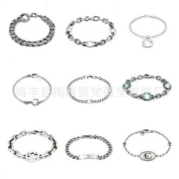 2023 designer new jewelry double bracelet interlocking fashion brand sterling silver antique chain enamel gift for lovers, Black
2023 designer new jewelry double bracelet interlocking fashion brand sterling silver antique chain enamel gift for lovers, Black