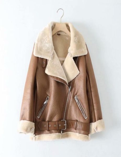 winter coats women thickness faux leather fur sheepskin female jacket aviator outwear casaco feminino1931710, Black;brown
winter coats women thickness faux leather fur sheepskin female jacket aviator outwear casaco feminino1931710, Black;brown