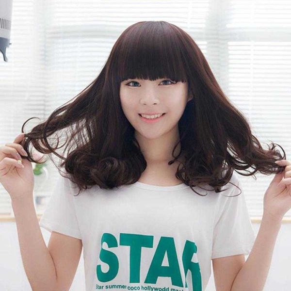 wig womens long hair rinka haircut straight bangs headgear curly big wave, Black
wig womens long hair rinka haircut straight bangs headgear curly big wave, Black