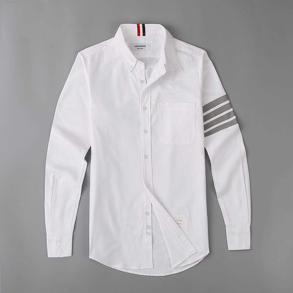 new men's high-end casual shirt brand designer tb thom jl long cotton sweat absorbing oxford spinning four bar collar middle ribbon, White;black
new men's high-end casual shirt brand designer tb thom jl long cotton sweat absorbing oxford spinning four bar collar middle ribbon, White;black