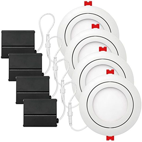globe electric 91127 4" ultra slim swivel led integrated recessed lighting kit 4-pack, 9 watts, energy star, ic rated, 4.25" hole
globe electric 91127 4" ultra slim swivel led integrated recessed lighting kit 4-pack, 9 watts, energy star, ic rated, 4.25" hole