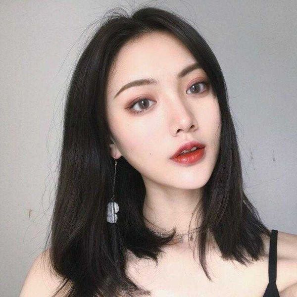 wig womens fashion mid length straight hair temperament face repair synthetic, Black
wig womens fashion mid length straight hair temperament face repair synthetic, Black