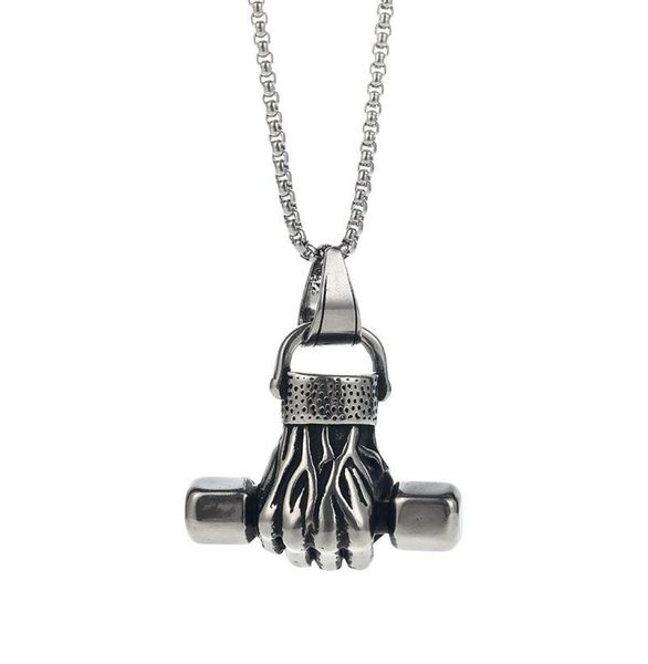 pendant necklaces personality creative titanium steel necklace does not fade fitness fist dumbbell sports punk hip hop power jewel3191952, Silver
pendant necklaces personality creative titanium steel necklace does not fade fitness fist dumbbell sports punk hip hop power jewel3191952, Silver
