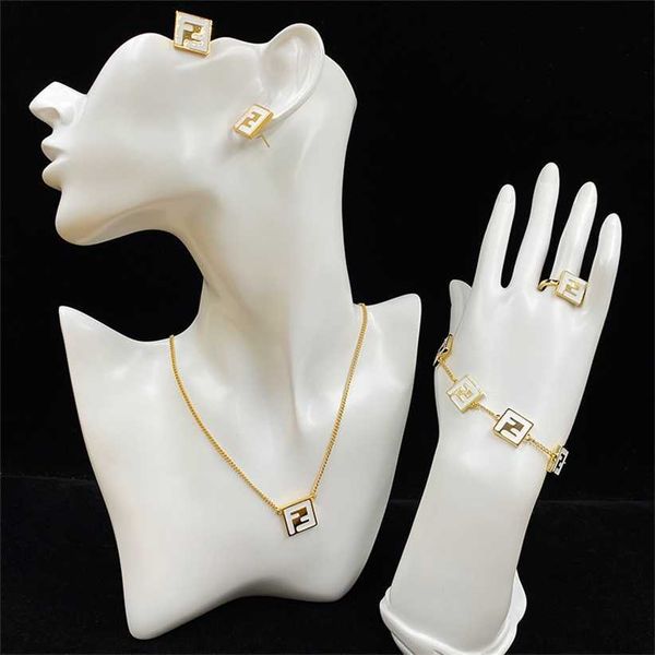 2023 designer new fenjia set square double f letter dropped gum bracelet necklace women's fashion versatile premium sense ins ear ring, Silver
2023 designer new fenjia set square double f letter dropped gum bracelet necklace women's fashion versatile premium sense ins ear ring, Silver