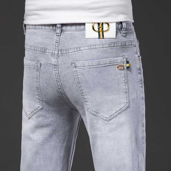spring/summer 2023 thin premium fashion brand jeans men's korean slim fit small straight sleeve simple light grey, Blue
spring/summer 2023 thin premium fashion brand jeans men's korean slim fit small straight sleeve simple light grey, Blue