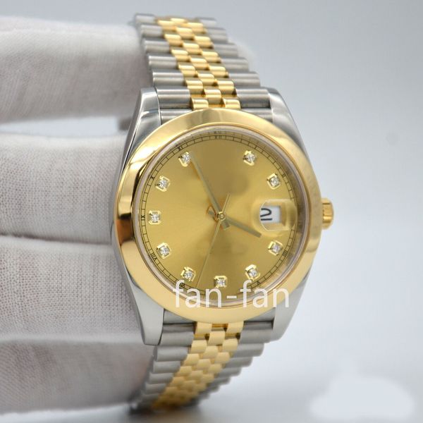 ew factory watch cal.3235 datejust 41 steel & 18k yellow gold jubilee champagne diamond dial 126303, Slivery;brown
ew factory watch cal.3235 datejust 41 steel & 18k yellow gold jubilee champagne diamond dial 126303, Slivery;brown