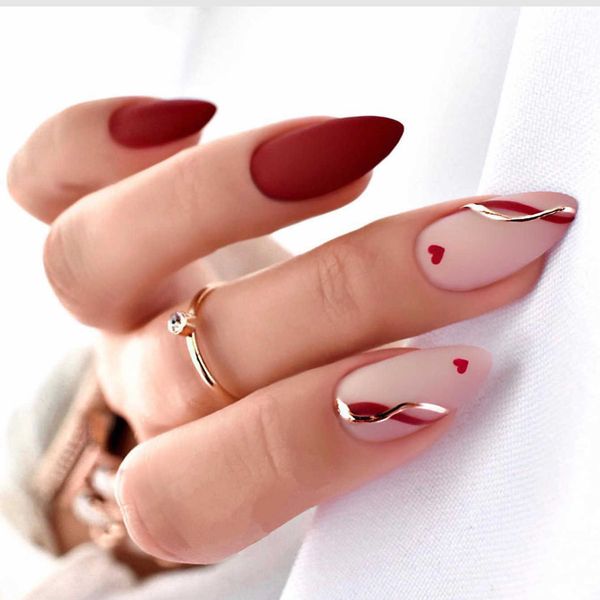 false nails french love wearing gold line plate wearable enhancement stick removable 230318, Red;gold
false nails french love wearing gold line plate wearable enhancement stick removable 230318, Red;gold