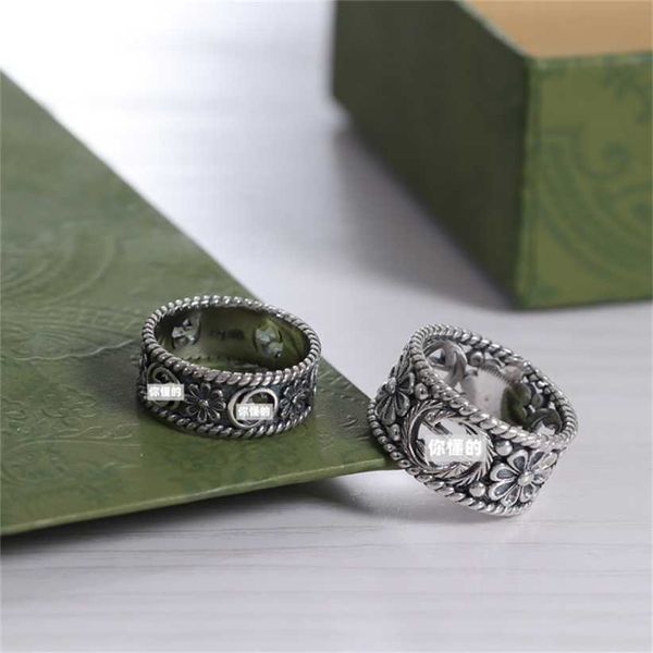2023 designer new fashion jewelry ancient made ring double small daisy flower hollowed out old gift for men and women, Silver
2023 designer new fashion jewelry ancient made ring double small daisy flower hollowed out old gift for men and women, Silver