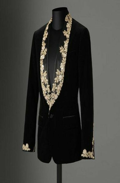 black velvet men suit gold lace applique shawl lapel slim men blazer formal suit custom size only jacket2175634, Black;gray
black velvet men suit gold lace applique shawl lapel slim men blazer formal suit custom size only jacket2175634, Black;gray