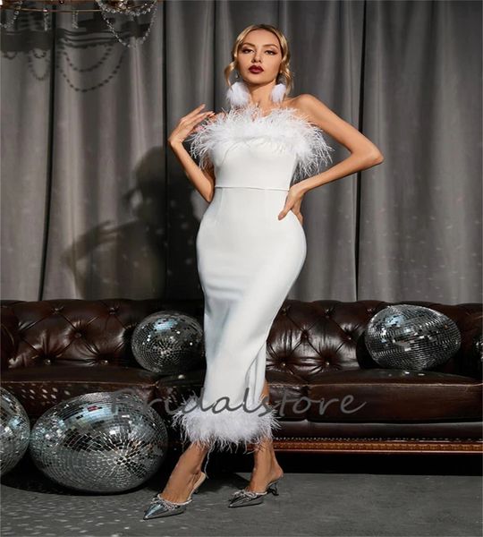 strapless white feather prom dress sheath column midi length evening gowns elegant women cocktail party dresses 2023 graduations dresses for, Black
strapless white feather prom dress sheath column midi length evening gowns elegant women cocktail party dresses 2023 graduations dresses for, Black