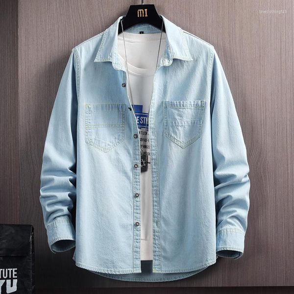 casual shirts japanese retro men's denim long sleeve spring autumn trendy brand all-match business jean jacket male classic, White;black
casual shirts japanese retro men's denim long sleeve spring autumn trendy brand all-match business jean jacket male classic, White;black