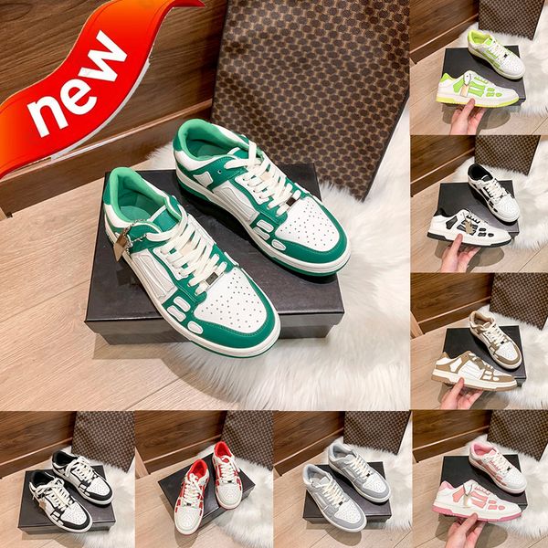 designer casual shoes mens womens black grey white green skel leather sneakers fashion luxury shoe leather bones skeleton applique upper low
designer casual shoes mens womens black grey white green skel leather sneakers fashion luxury shoe leather bones skeleton applique upper low