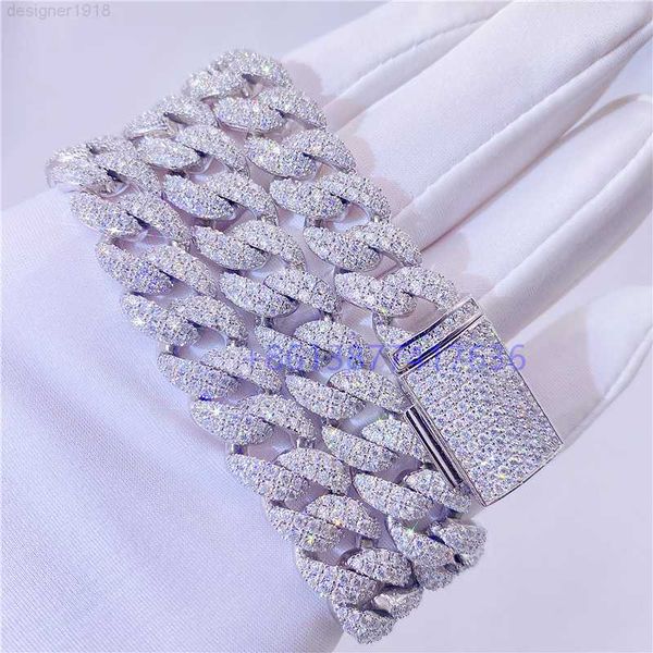 custom made hand set 12mm 10k real white gold moissanite iced out cuban necklace, Silver
custom made hand set 12mm 10k real white gold moissanite iced out cuban necklace, Silver