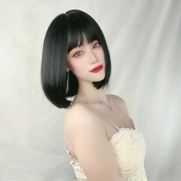 wholesale wig womens short hair korean style air bangs bob haircut fluffy face, Black
wholesale wig womens short hair korean style air bangs bob haircut fluffy face, Black
