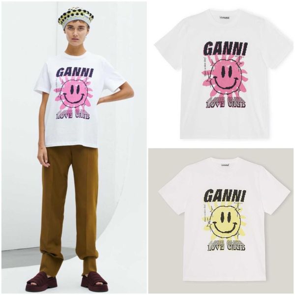 2023ss ganni women designer t shirt fashion love club printed loose short-sleeved t-shirt for women, White
2023ss ganni women designer t shirt fashion love club printed loose short-sleeved t-shirt for women, White