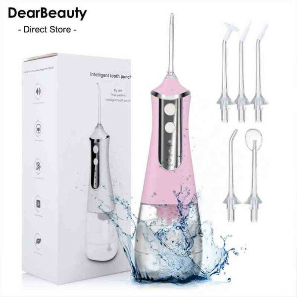 portable oral irrigator 3 modes water flosser dental jet tools pick cleaning teeth 350ml 5 nozzles mouth washing machine 220713
portable oral irrigator 3 modes water flosser dental jet tools pick cleaning teeth 350ml 5 nozzles mouth washing machine 220713