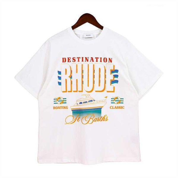rhude n fashion yacht print new summer relaxed casual men and women the same short-sleeved t-shirt, White;black
rhude n fashion yacht print new summer relaxed casual men and women the same short-sleeved t-shirt, White;black