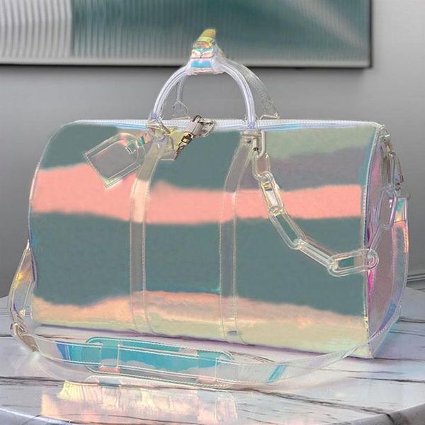 classic 50cm laser flash pvc duffel bags handbags transparent brilliant colour luggage crossbody shoulder bag designer men women t289m
classic 50cm laser flash pvc duffel bags handbags transparent brilliant colour luggage crossbody shoulder bag designer men women t289m