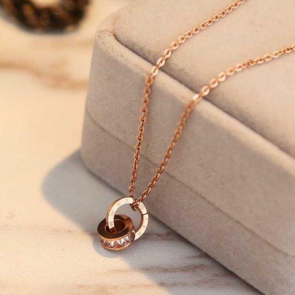 pendant necklaces strands strings steel jewelry korean double ring pendant necklace women's rose gold bone chain fashion versatile neck, Silver
pendant necklaces strands strings steel jewelry korean double ring pendant necklace women's rose gold bone chain fashion versatile neck, Silver