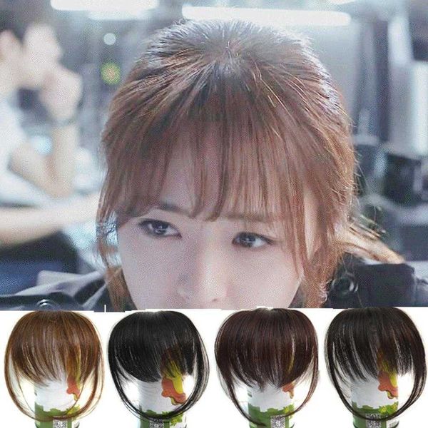 thin bangs piece set chemical fiber air bang with double temples, Black;brown