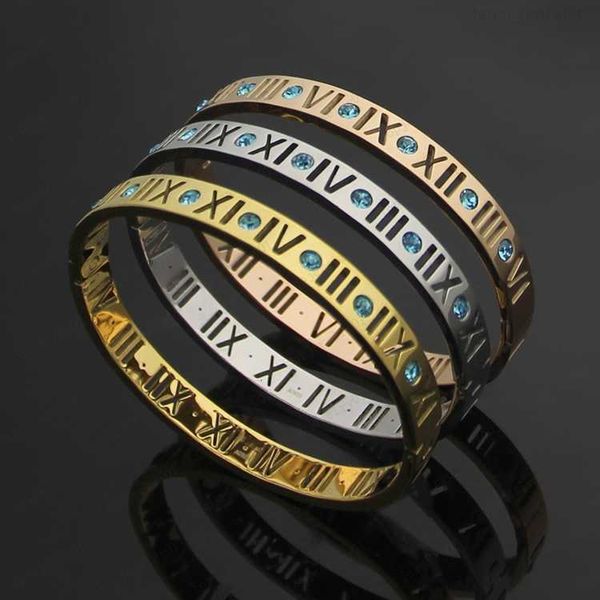 luxury gold bangle designer hollow roman numerals blue diamond bracelet 18k gold plated 925 stainless steel wedding lover gift with box, Black
luxury gold bangle designer hollow roman numerals blue diamond bracelet 18k gold plated 925 stainless steel wedding lover gift with box, Black