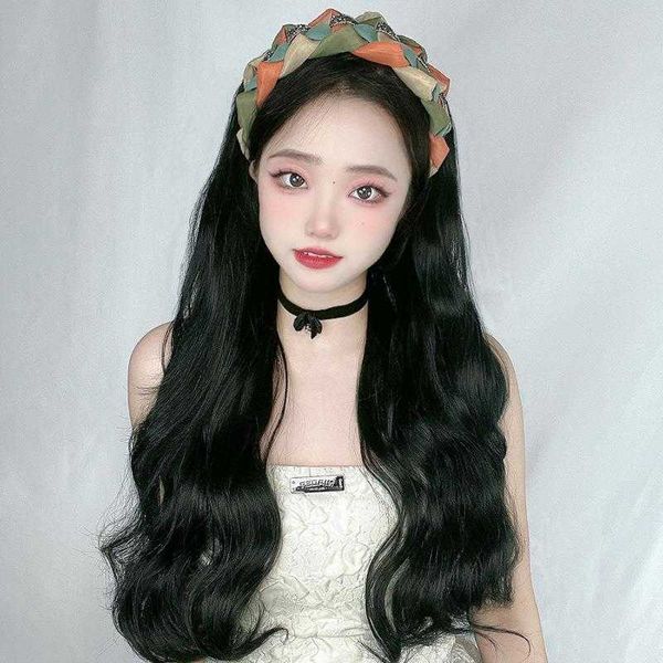 artificial human hair band wig big wave long headband internet celebrity mori one, Black
artificial human hair band wig big wave long headband internet celebrity mori one, Black