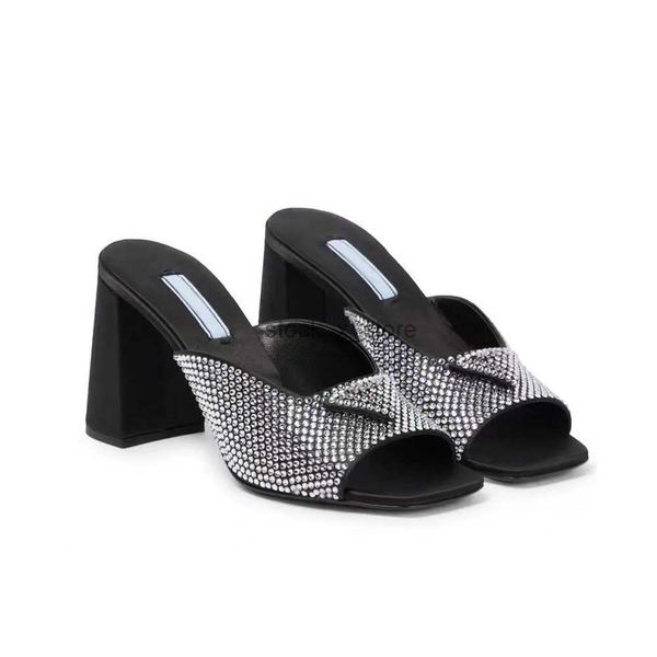 crystal slippers mules womens slides high heels shoes rhinestone real silk95mm chunky block slip-on open toe luxury designers street style, Black
crystal slippers mules womens slides high heels shoes rhinestone real silk95mm chunky block slip-on open toe luxury designers street style, Black