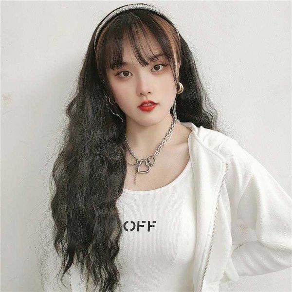 with goods artifact wig female hair hoop tassel rhinestone corn curler, Black 
with goods artifact wig female hair hoop tassel rhinestone corn curler, Black