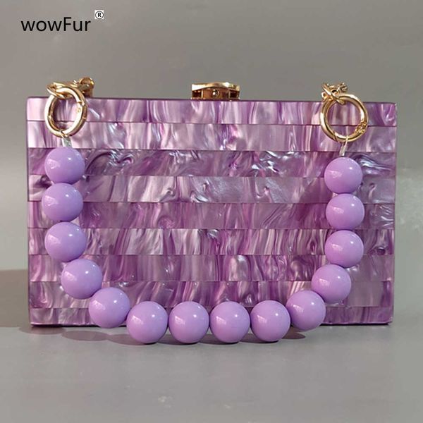 new brand luxury pearl purple fashion women shoulder bag bead handle chain acrylic box clutches evening wedding party purse bags 230318
new brand luxury pearl purple fashion women shoulder bag bead handle chain acrylic box clutches evening wedding party purse bags 230318