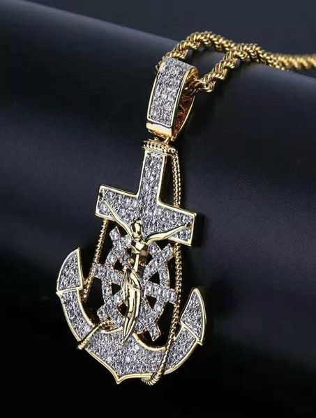 ied out anchor pendant necklaces for men luxury designer mens bling diamond rudder pendants 18k gold plated hip hop zircon jewelry2611733, Silver
ied out anchor pendant necklaces for men luxury designer mens bling diamond rudder pendants 18k gold plated hip hop zircon jewelry2611733, Silver