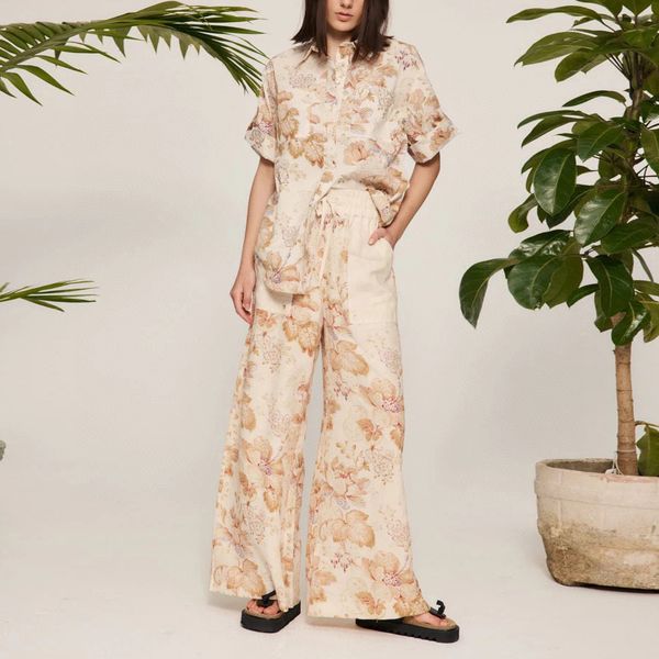 australian designer women's blouses & shirts organic cotton floral pattern short-sleeved shirt, White
australian designer women's blouses & shirts organic cotton floral pattern short-sleeved shirt, White