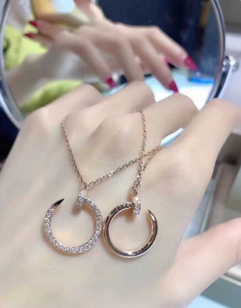 pendant necklaces strands strings c family original classic nail necklace full style fashion personality trend valentine's day high mat, Silver
